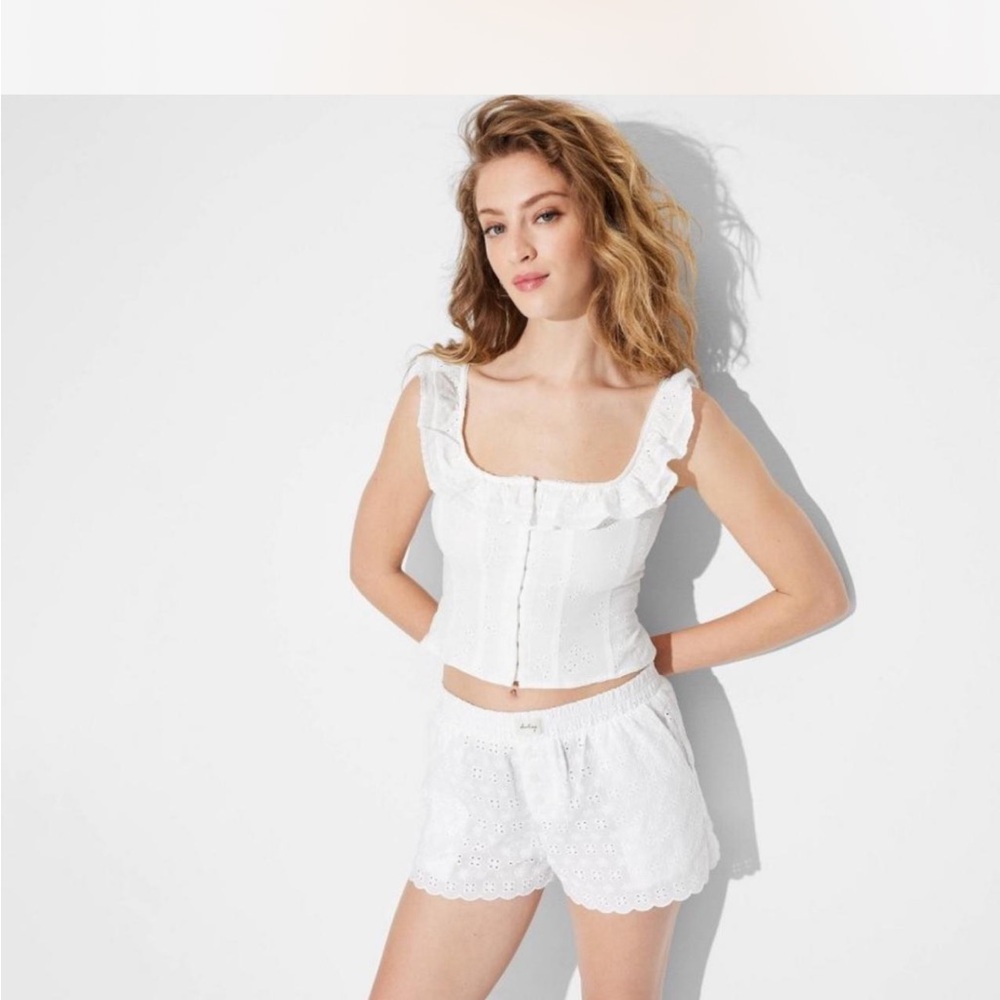 White Eyelet top